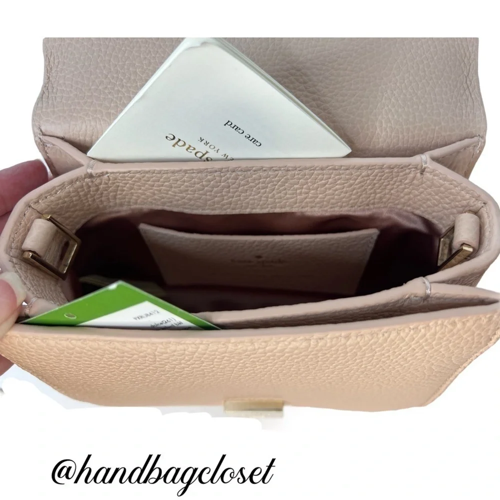 Kate Spade Knollwood Buckle Top Handle Dolce Blush Pink Beige Handbag Purse Hope